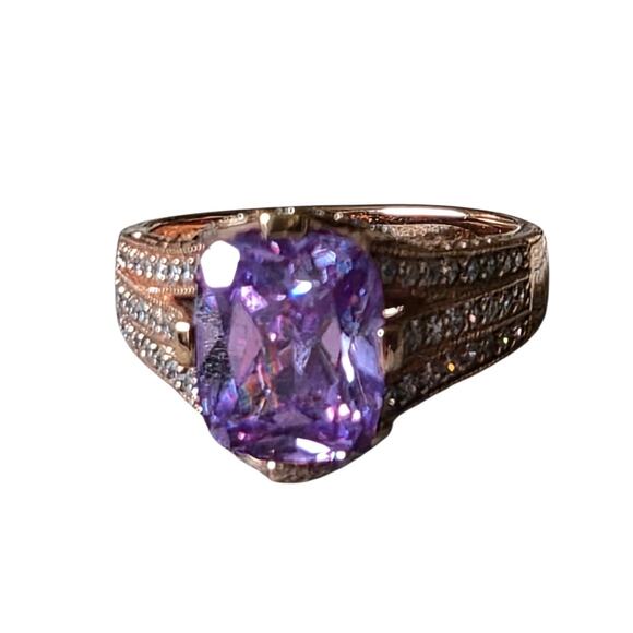 Vanna K For Bella Luce 18k Rose Gold Over S/S 10.76ctw Lavendar/ White Diam Sim - Picture 2 of 9